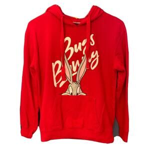 Looney Tunes Bugs Bunny Red Pullover Hoodie Junior Med (7-9)